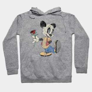 Andy Panda with Rose - Distressed, Weathered Authentic Hoodie